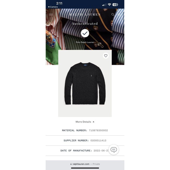 Polo Ralph Lauren Donegal Sweater Wool Blend Mens 2XL Dark Gray Crewneck‎ - Picture 7 of 9